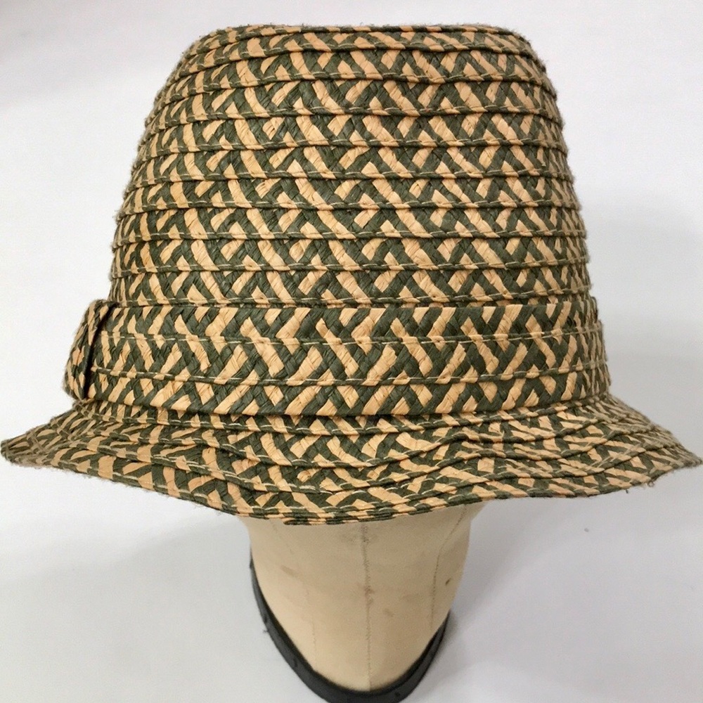 Straw Bucket Hat Chevron Pattern - image 2